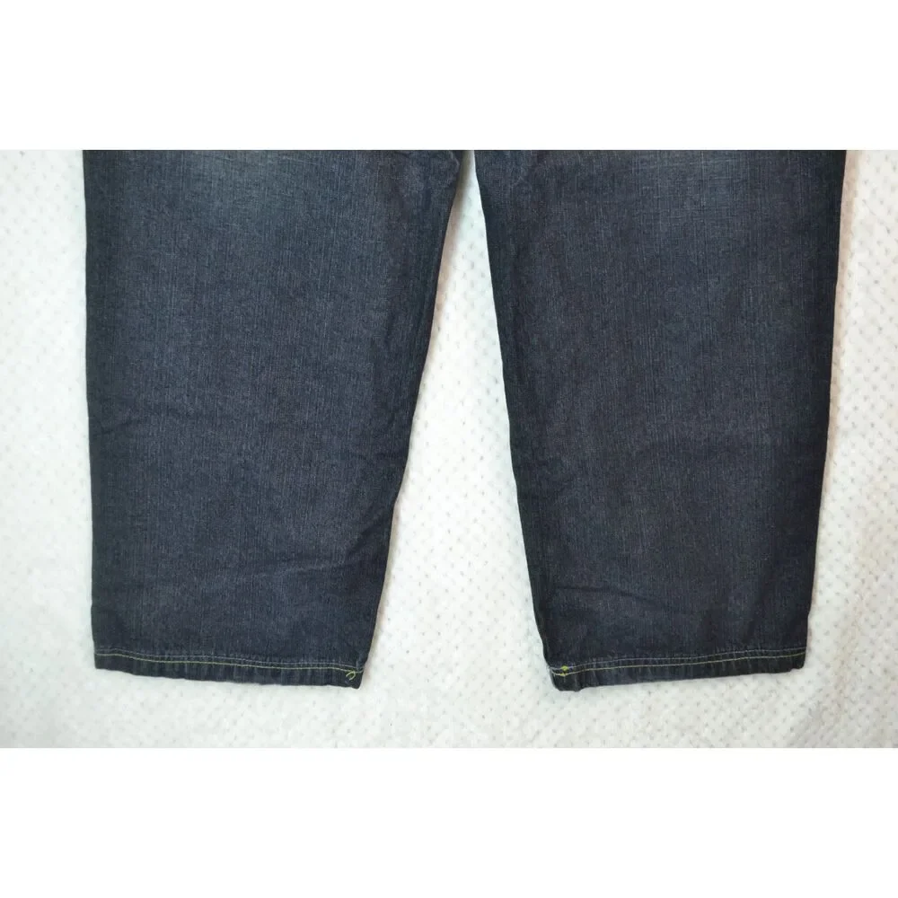 Paco Jeans Men's 38x32 Dark Wash Graphic Print Baggy Y2K Skater Jeans